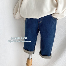 Chiumi South Korea Imported Child Clothing 2020 Winter Boy Girl Child Plus Suede Thickened Jeans Long Pants J3