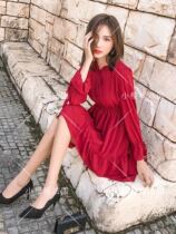 Cherry France Sandro Spring Clothing 2019 Ladies Small Sub-Style Retro Display Slim Fit Snowspun Hymn Dress
