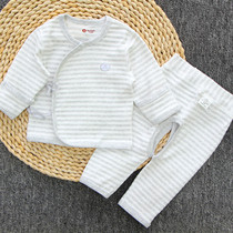 Autumn and winter newborn clothes 0-3 month cotton baby monk clothing lace-up shirt baby underwear autumn pants set