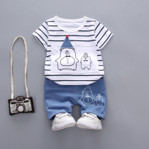 Baby summer Men 0 a 5 year old baby clothes tide 2 children short sleeve two sets summer 5 boys foreign gas suit