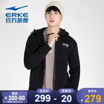 Hongxing Erke mens clothes 2019 autumn and winter cardigan thick hooded casual jacket mens sweater zipper sportswear