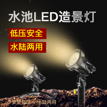 Fish pond LED amphibious landscape lamp Under the pool low pressure lamp Landscape fountain waterproof outdoor pool spot light