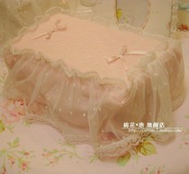  Countrystyle Tulle ruffle tissue cover Fabric tissue paper movable cover Rectangular paper box cloth cover