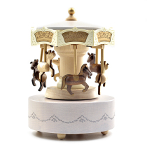 Taiwan jeancard carousel music box Creative solid wood music box Wedding Childrens Day Female Sky City