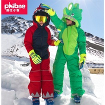 Ski equipment suite full set of minus 30 degrees cold anti - cold clothes warm animal ski clothes for boys and girls