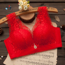 Net Red section No steel ring slim Chest Harness Thick vest Bra Adjusted Bra Lace Poly lady