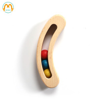 Meng Xue Montessori early education educational teaching aids newborn infants grasping toys Montessori log pea pod rattles