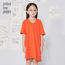 Jiangnan Commoner Childrens clothing Short-sleeved Spring and summer discount Girls Dress Childrens V-neck thin fashionable breathable T-shirt