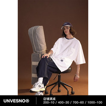 Unvesno (UN) college basic short-sleeved loose retro summer new brand genderless casual T-shirt