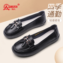 Powerful 3515 shoes leather in her nv dan xie soft mothers shoes comfortable pregnant women flats shoes peas 2021