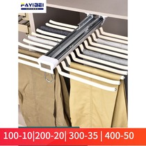  Top-mounted pants rack telescopic wardrobe household cloakroom pull-out multi-function damping side-mounted cabinet inner hanging pants rack