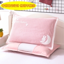 Do not fall off pure cotton fixed cartoon pair of single person back gauze Cotton cartoon non-slip pillow towel pillow towel 6 layers