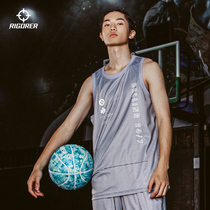 Quasi basketball vest mens summer breathable running fitness exercise training quick-drying sleeveless loose waistcoat T-shirt