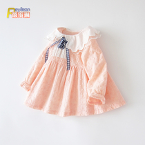 Little girls baby Autumn dress Princess skirt spring and autumn baby long sleeve dress cotton Foreign 1 a 2 years old