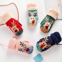 Christmas gift gloves winter Christmas elk gloves children parent-child adult couples warm plus velvet padded students