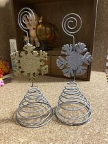 Outlet Foreign Trade Spring Snowflake Styling desktop photo clip Poo Signature Clip Hem (Golden Silver each)