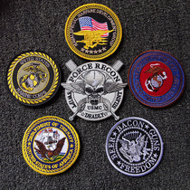 SEAL USMC large embroidery Velcro badge three-dimensional morale badge Marine Corps armband personal bag stickers
