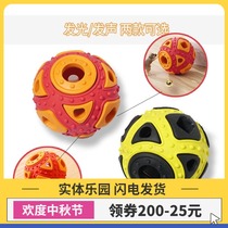 Dog hollow elastic ball training interactive ball glowing sound ball grinding teeth bite-resistant pet double-layer toy to solve boredom