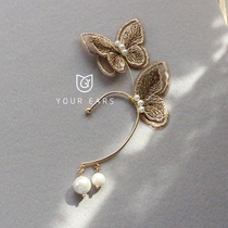 YOUR EARS original hand embroidered butterfly elf earrings female fairy temperament earrings earrings Super fairy