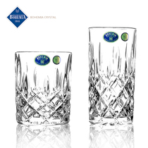 Czech imported BOHEMIA transparent carved crystal glass home whisky wine glass juice cold drink cup