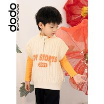 Doudou wardrobe knitted vest autumn childrens vest outer threading clothes childrens vest sweater DM229122QMS