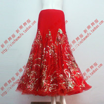 New Moden dance dress national standard dance ballroom dancer waltz red long and large swing half body dress D0334