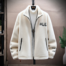 Cashmere coat mens autumn and winter 2021 new trend stand neck coat mens winter warm thick jacket