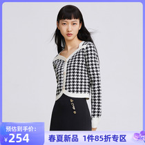 LILY2022 spring new womens dress French style retro square elegants elegant gig comfort swarm with short fur-knitted sweatshirt