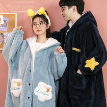 TOUCH MISS COUPLE CORAL SUEDE PAJAMAS SIMPLE Cartoon Cute cartoon Cute Thickened Warm Long style Exterior Wear Home Clothing