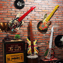American retro wrought iron guitar wall decoration creative wall decoration Cafe Wall Wall decoration bar restaurant hanging