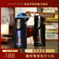 VANITYFAIR WINDPROOF LIGHTER CIGAR LIGHTER INFLATABLE PORTABLE METAL BODY SMOKE BRACKET DESIGN