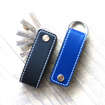 Handmade leather key case keychain Womens Home key cover waist hanging head layer cowhide mini keychain men