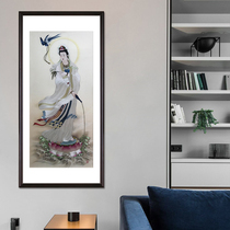 (awarded works) artisan pure handmade Su embroidery Water purification Guanyin Home Residence Decoration Hung Painting Embroidery Genuine Silk