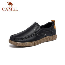 Camel leather shoes mens leather brand high-end high-end autumn soft-soled soft-faced leather breathable slip-on mens shoes soil