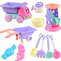 Childrens beach toy car suit Shark missed boy baby big dig sand shovel bucket to play sand semen cassiae tools