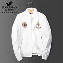  Rich bird mens thin Korean jacket mens jacket spring and autumn 2021 new fashion casual white trend mens clothing