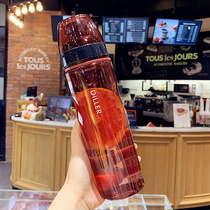 Summer Korean version of large-capacity portable plastic cup male and female students trend creative with tea leak outdoor sports water Cup