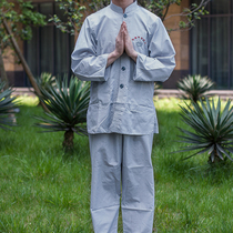 Residence Dress Monk clothing Breathable Comfort Polyester Cotton Button Home Dresses Zen for men Summer suits