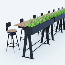 Outdoor wrought iron flower box cafe combination flower trough restaurant partition fence commercial street outside flower bed creative customization