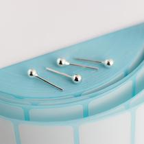 Total 2 pairs of foot silver ear nail 990 pure silver earring with round head brief silver ear pin anti-allergy