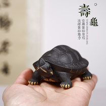 Aiqi purple sand tea pet turtle longevity turtle tea tray Tea table decoration Home decoration can raise turtle boutique sculpture