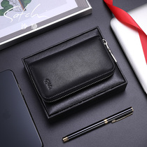 Chic genuine leather male car key bag zipped fashion male lady General large capacity lock key bag Jane about zero wallet