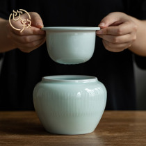 Drinking Japanese-style filter water small tea wash ceramic water glass washing tea slag bucket slag bucket tea set tea ceremony accessories