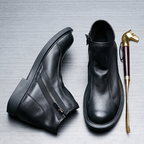 Martin boots Mens mid-2022 new winter gush warm genuine leather men cotton shoes Inlenwind Chelsea boots