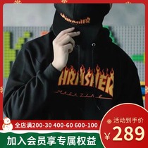 US version Thrasher Flame Logo letter Flame sweater hooded man loose couple hoodie tide