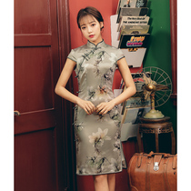 Silk 2021 new cheongsam daily Chinese style Republic of China short modified version summer young girl sweet