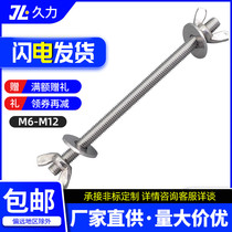 304 stainless steel through wall screw lengthened screw screw - shaped nut flat mat set combined wearing screw M6M8M12