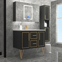 Sanitary bathroom light luxury bathroom cabinet smart Nordic modern simple wash table floor-standing wash basin combination cabinet