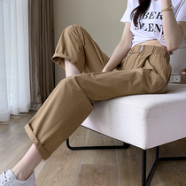 The new high - waist vertical straight tube in 2022 - 2022 - female summer thin - legged pants
