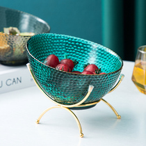 Light luxury wind net red fruit plate living room home multifunctional snack plate glass salad bowl creative office fruit plate